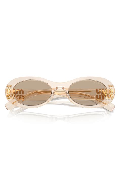 miu miu zonnebril ovaal|Miu Miu 50mm Oval Sunglasses .